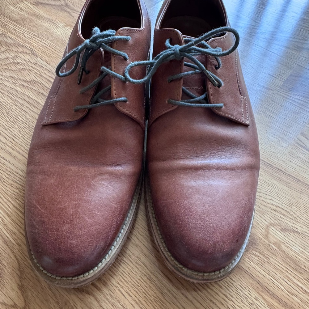 Men's Classic Leather Derby Shoes - Brown